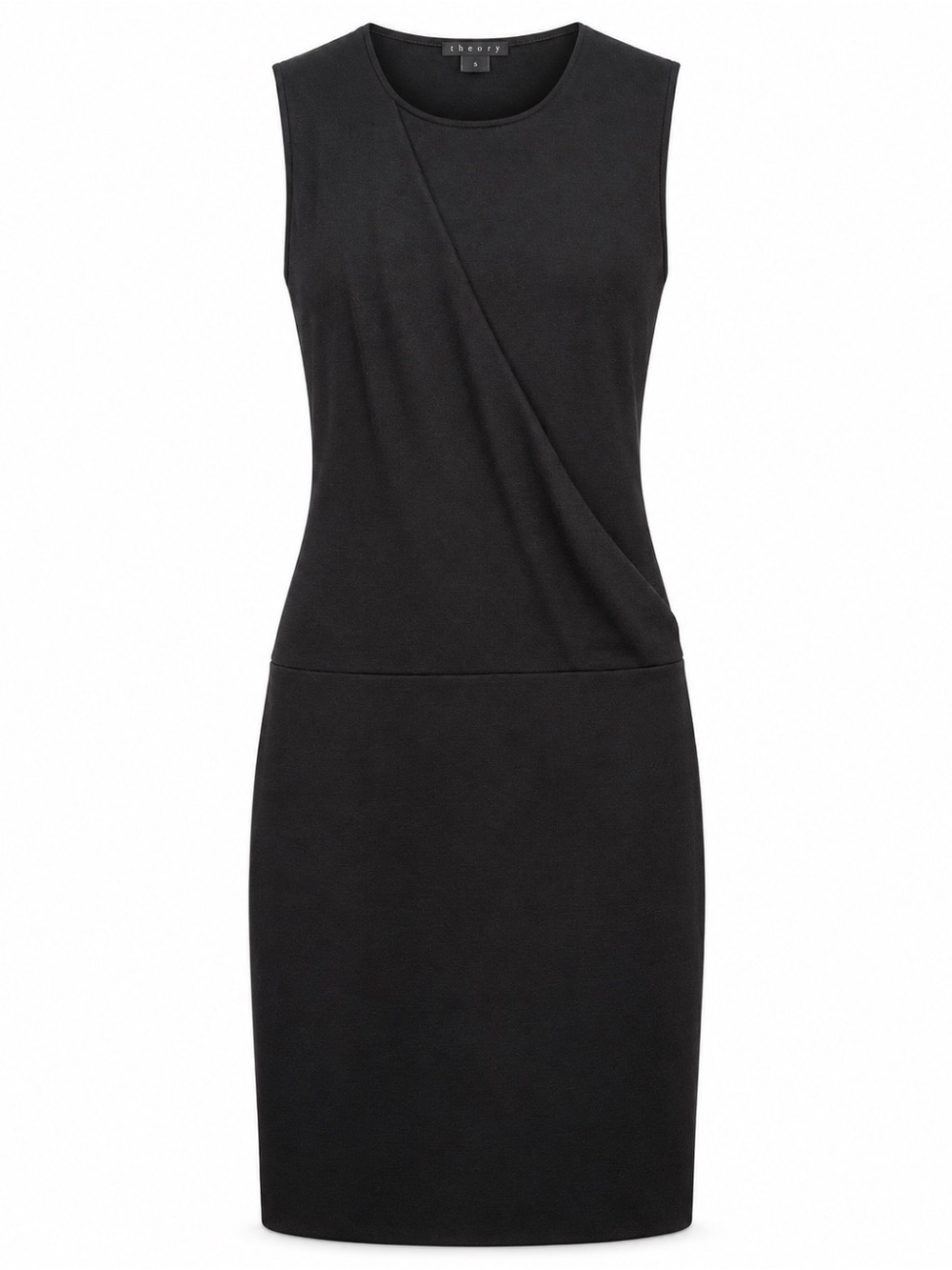Theory Martinsa Fluidity Black Wool Silk Draped Dress Size S